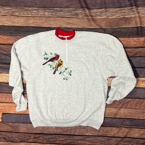 VTG Early 2000s Bird Animal Print Y2K Jumper Pullover Sweatshirt